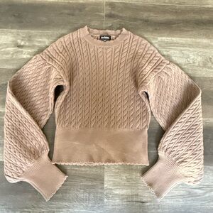 En Saison Light Brown Cable Knit Sweater